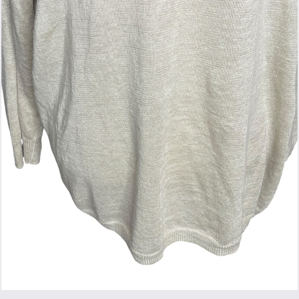 J.Crew Black Label 100% Linen Sweater Blouse Cream | Size Medium - Picture 3 of 13
